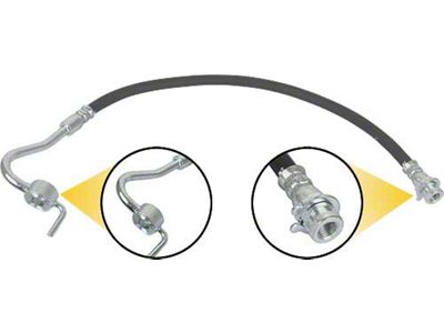 Ford Pickup Truck Front Brake Hose - Right - 19-1/2 Long Including Threads - Disc Brakes - From Frame Bracket To Wheel - F250/F350