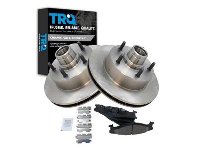 Ceramic 5-Lug Brake Rotor and Pad Kit; Front (94-96 2WD F-150)