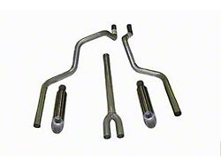Deep-Tone Dual Exhaust System with Stainless Angle Tips; Rear Exit (87-96 7.5L F-250, F-350 w/ 2-1/2-Inch Exhaust at the Converter)