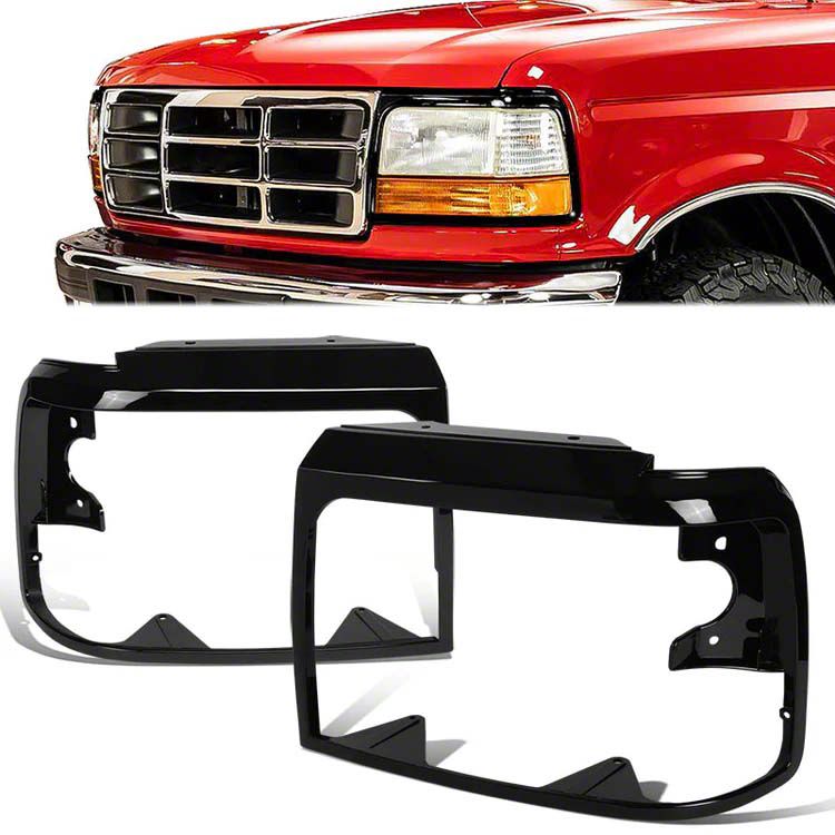 All Auto Parts Express Chrome Grille & Headlight Bezels – 1992-1997 Ford F-150 F-250 F-350 Bronco (3-Piece Set)