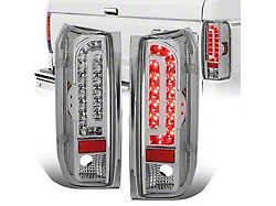 LED Tail Lights; Chrome Housing; Clear Lens (90-97 F-150, F-250, F-350 Styleside)