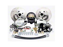 Legend Series Front Disc Brake Conversion Kit with Booster/Master Cylinder Combo and Valve; 5 x 5-1/2-Inch Bolt Pattern; Cast-Iron Calipers (53-56 F-100)