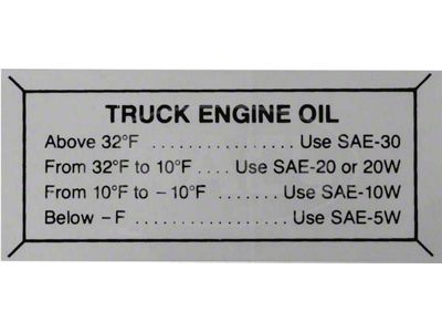 Ford Truck Oil Pressure Decal