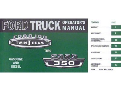 Ford Truck Operator's Manual - 72 Pages