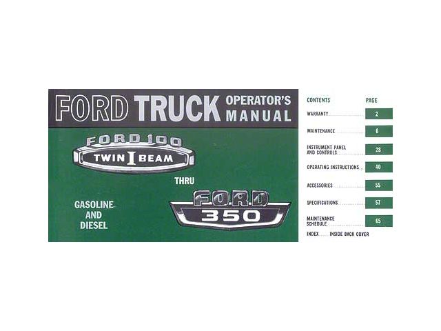 Ford Truck Operator's Manual - 72 Pages