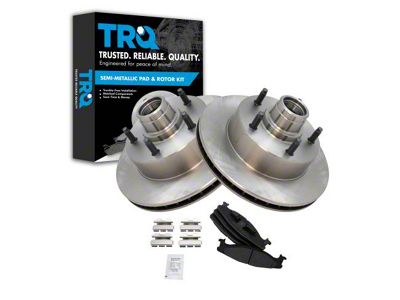 Semi-Metallic 5-Lug Brake Rotor and Pad Kit; Front (94-96 2WD F-150)