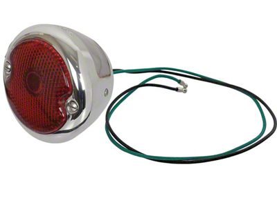 Ford Pickup Truck Tail Light Assembly - Left - Round - 12 Volt - Stainless Steel Housing & Rim - 21 Red LEDs & 4 White LEDs For The License Plate Ligh (Fits 1933-1936 Passenger cars and Sedan Delivery)