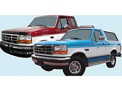 Tu-Tone 7-Band Upper/5-Band Lower Stripes; Vermillian Red/Silver (92-98 F-250, F-350)