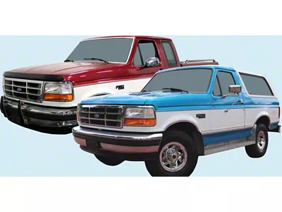 Tu-Tone 7-Band Upper/5-Band Lower Stripes; Vermillian Red/Silver (92-98 F-250, F-350)