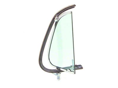 Vent Window Assembly with Chrome Frame; Green Tint Glass; Driver Side (48-50 F1, F2)