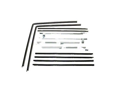 Ford Weatherstrip Channel Belt Seal Kit,Inner And Outer Driver Side And Passenger Side,12 Pieces, 1966-1977