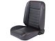 TMI Cruiser Classic Bucket Seats; Black Madrid Vinyl with White Stitching (Universal; Some Adaptation May Be Required)