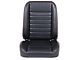 TMI Cruiser Classic Bucket Seats; Black Madrid Vinyl with White Stitching (Universal; Some Adaptation May Be Required)