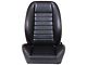 TMI Cruiser Low Back Bucket Seats; Black Madrid Vinyl with White Stitching (Universal; Some Adaptation May Be Required)