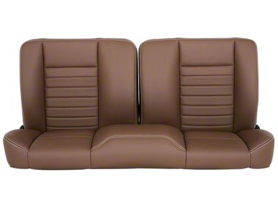 TMI Cruiser Pro-Bench Split Back Seat; 60-Inch; Saddle Brown Vinyl with White Stitching (Universal; Some Adaptation May Be Required)