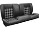 TMI Pro-Series Universal Sport Bench Seat; 60-Inch; Charcoal Black Verona Vinyl with Gray and Black Plaid Cloth and White Stitching (Universal; Some Adaptation May Be Required)