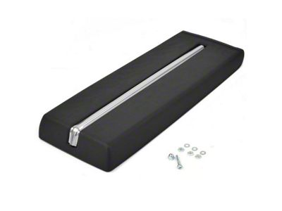 Center Console Padded Lid with Stainless Steel Trim; Black (64-65 Ranchero)