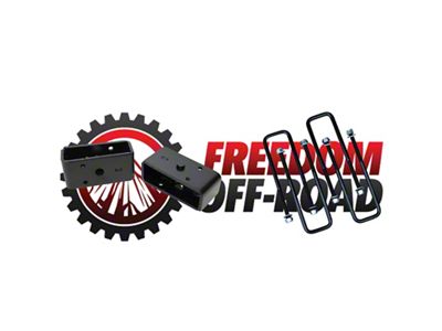 Freedom Offroad 2-Inch Steel Rear Lift Blocks with Extended U-Bolts (88-99 C1500, K1500)
