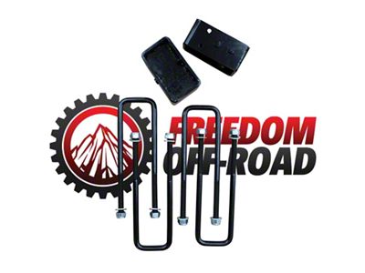Freedom Offroad 3-Inch Steel Rear Lift Blocks with Extended U-Bolts (88-99 C1500, K1500)