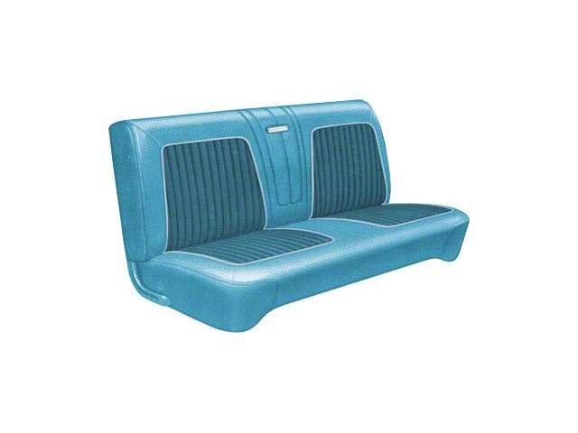 Front Bench Seat Cover - Falcon Futura, Sprint 2-Door & Ranchero - 2 Tone Blue L-1761 With L-1763 Inserts