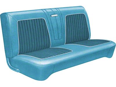 Front Bench Seat Cover - Falcon Futura, Sprint 2-Door & Ranchero - 2 Tone Blue L-1761 With L-1763 Inserts