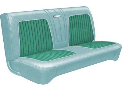 Front Bench Seat Cover - Falcon Futura, Sprint 2-Door & Ranchero - 2 Tone Turquoise L-1934 With L-1991 Inserts