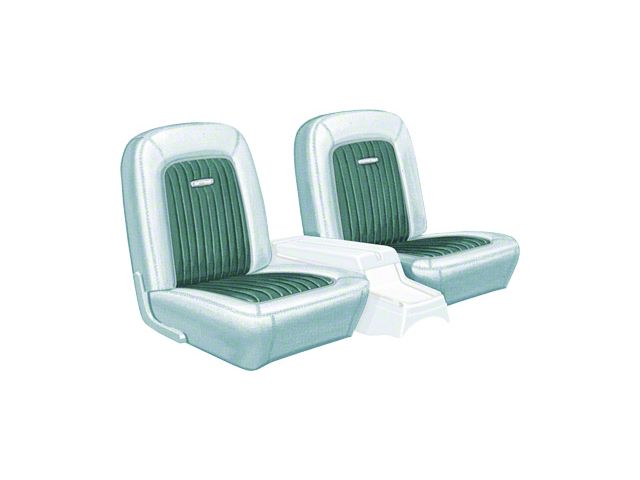Front Bucket Seat Covers - Falcon Futura & Sprint Convertible - 2 Tone Turquoise L-1934 With L-1991 Inserts