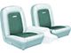 Front Bucket Seat Covers - Falcon Futura & Sprint Convertible - 2 Tone Turquoise L-1934 With L-1991 Inserts