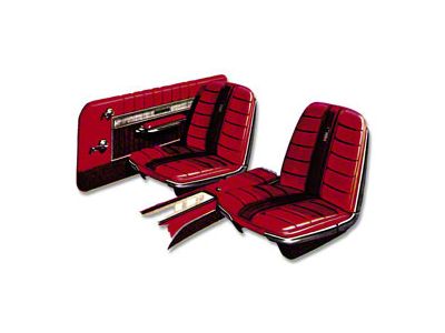 Front Bucket Seat Covers, For Seats With Headrests, Galaxie500 XL, 1966