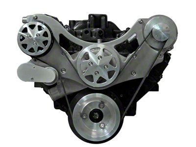 Front Drive System, Big Block Chevy, Machine finish, w/ AC and NO Power Steering
