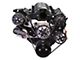 Front Drive System, LS1, 2, 3 & 6 - With Edelbrock Water Pump, Black Silverline, w/ AC and Power Steering