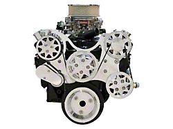 Front Drive System, Small Block Chevy, Polished, w/ AC and Power Steering (53-96 Corvette C1, C2, C3 & C4)