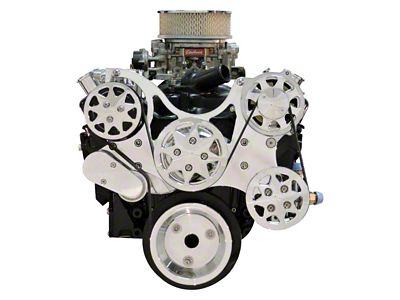 Front Drive System, Small Block Chevy, Polished, w/ AC and Power Steering