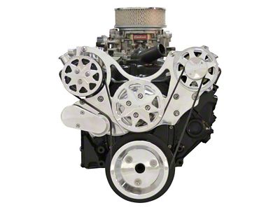 Front Drive System, Small Block Chevy, Polished, w/ AC and Power Steering