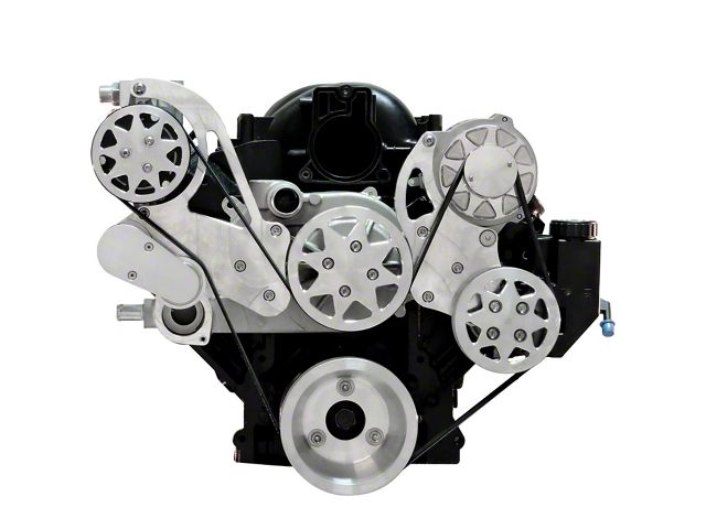 Front Drive Systm LS7 - With Tuff Stuff Water Pump, Machine finish, w/ AC and Power Steering