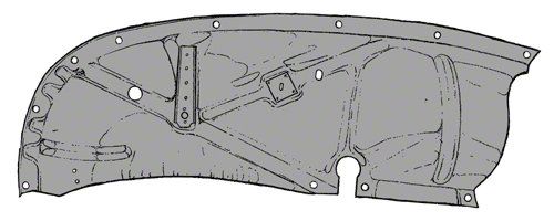 Ecklers Front Fender Inner Apron Panels - Die-Stamped Steel