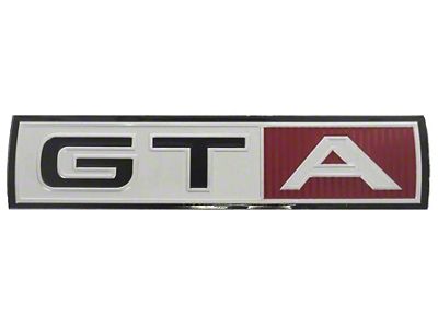 Front Fender Nameplate Inserts - GTA - Red & Black On Brushed Aluminum Plate - Adhesive Backed - For 390 V8 With C6 Automatic Transmission