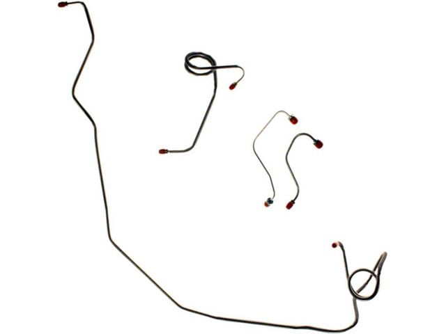 Front Power Disc Brake Line Kit, 4-Piece Stainless Steel, Cyclone, 1972-1974