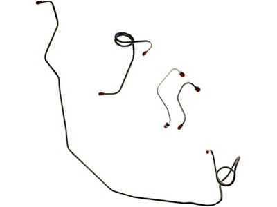 Front Power Disc Brake Line Kit, 4-Piece Stainless Steel, Montego, 1974