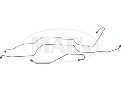 Front Power Drum Brake Line Kit, 3-Piece Steel, Fairlane GTA, 1966 (GTA with Front Power Drum Brakes)