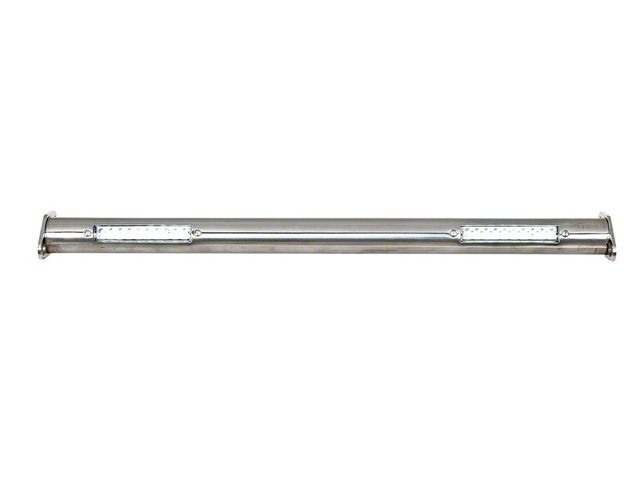 Front Spreader Bar, Straight, With White Running Lights, Polished Stainless Steel, 1932