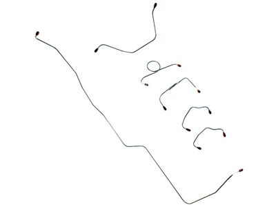 Front Standard Drum Brake Line Kit, 6-Piece Steel, Fairlane, 1968-1969 (Standard Front Drum Brakes)