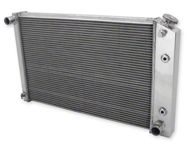 Frostbite Aluminum CrossFlow Radiator with 26-Inch Wide Core and Transmission Oil Cooler; 3-Row (70-81 Camaro, Excluding Big Block V8)