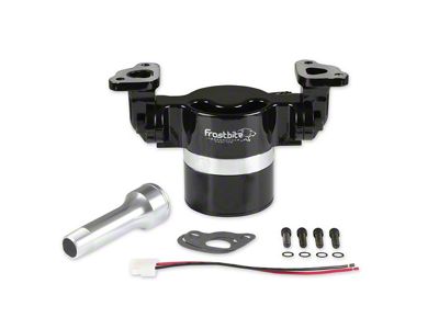 Frostbite Electic Water Pump with Block Off Plate; 35GPM; Black (64-73 Small Block V8 Mustang)