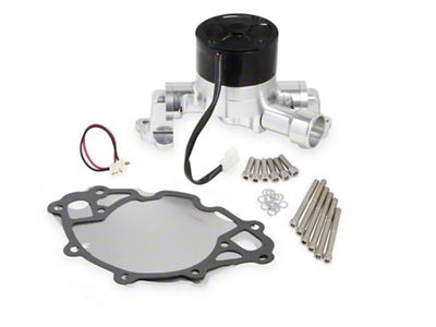 Frostbite Electic Water Pump with Block Off Plate; 35GPM; Polished (64-73 Small Block V8 Mustang)
