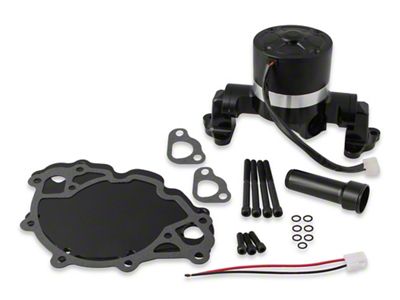 Frostbite Electic Water Pump with Block Off Plate; 50GPM; Black (64-73 Small Block V8 Mustang)