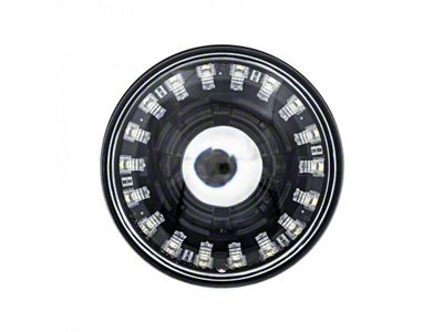 5.75-Inch High/Low Beam LED Headlight with Modern Switchback Halo; Black Housing; Clear Lens (Universal; Some Adaptation May Be Required)