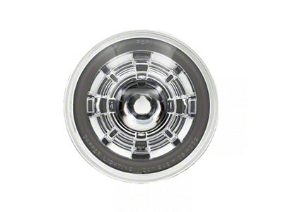5.75-Inch High/Low Beam LED Headlight with HDR Smoked Switchback Halo; Chrome Housing; Clear Lens (Universal; Some Adaptation May Be Required)