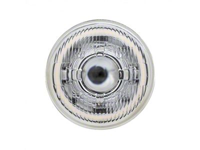 5.75-Inch High/Low Beam LED Headlight with HDR Switchback Halo with Original Glass; Chrome Housing; Clear Lens (Universal; Some Adaptation May Be Required)