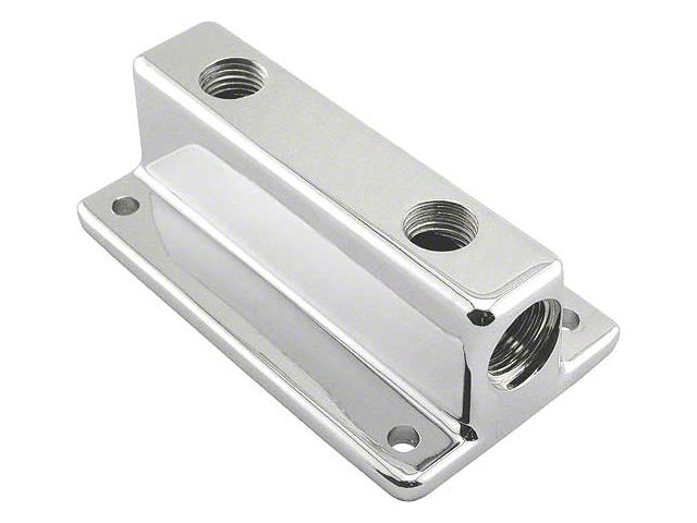Fuel Block/ Chrome/ 3/8 Inlet & 1/4 Outlets